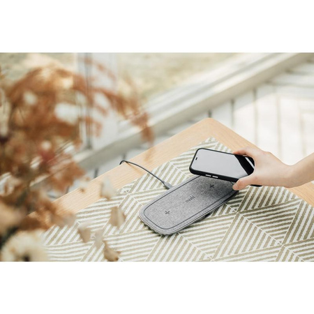 Moshi Sette Q - Podwójna bezprzewodowa ładowarka indukcyjna Qi do iPhone i Android (Nordic Grey)