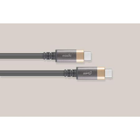 Moshi USB-C Monitor Cable - USB-C Power Delivery 100W cable with 4K/60 Hz (HDR) support (Gray/Gold)
