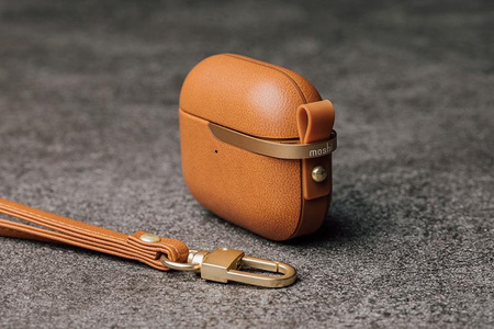 Moshi Pebbo Luxe - AirPods 3 case with detachable wrist strap (Caramel Brown)