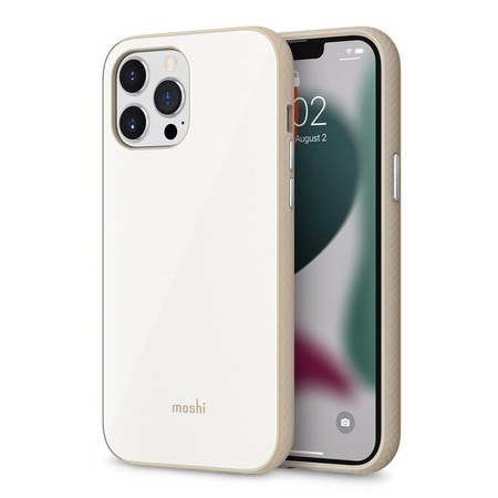 Moshi iGlaze Slim Hardshell tok - iPhone 13 Pro Max tok (SnapTo rendszer) (Gyöngyházfehér)