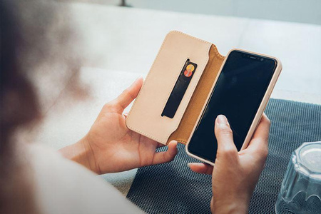 Moshi Overture - iPhone Xs Max case with card pocket + stand up (Savanna Beige)