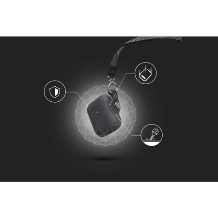 Moshi Pebbo - Étui AirPods Pro avec dragonne détachable (Beige Savanna)