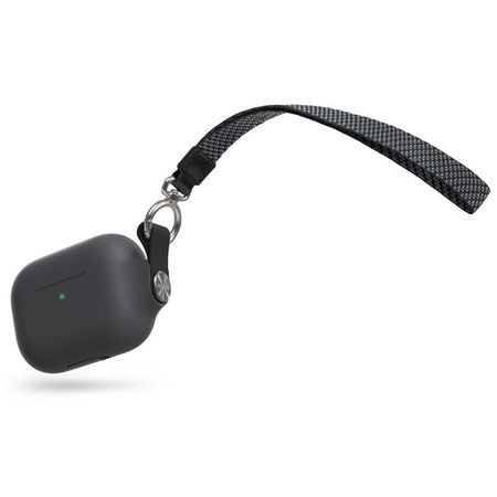 Moshi Pebbo - Étui pour AirPods Pro avec dragonne amovible (Shadow Black)