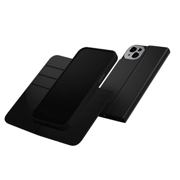 Moshi Overture MagSafe - Leather 3-in-1 flip case for iPhone 14 Plus (Midnight Black)