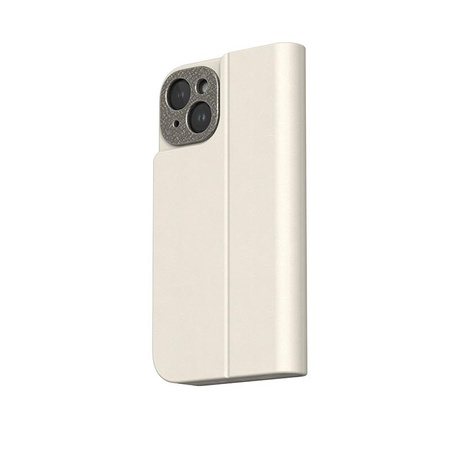Moshi Overture MagSafe - Leather 3-in-1 flip case for iPhone 15 Plus (Eggnog White)