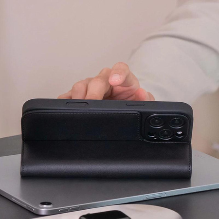 Moshi Overture MagSafe - Leather 3-in-1 flip case for iPhone 16 Pro (Charcoal Black)