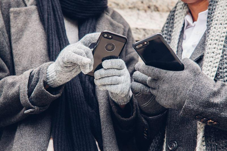 Moshi Digits Touchscreen Gloves - Rękawiczki dotykowe do smartfona (S) (Light Gray)
