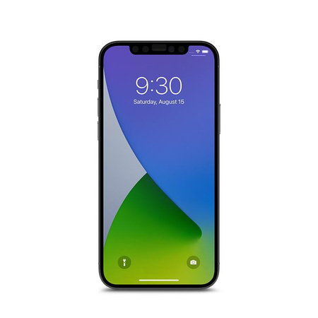 Moshi iVisor AG - Matt képernyővédő fólia iPhone 12 / iPhone 12 Pro készülékhez (fekete keret)