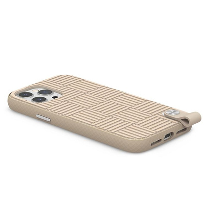 Moshi Altra - tok levehető zsinórral iPhone 13 Pro Max (antibakteriális NanoShield™) (Sahara Beige)
