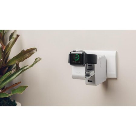 Moshi Flekto - MFi foldable charger for Apple Watch with USB cable (silver)