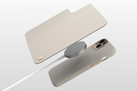 Moshi Overture MagSafe - Leather 3-in-1 flip case for iPhone 14 Plus (Midnight Black)