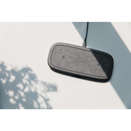 Moshi Sette Q - Podwójna bezprzewodowa ładowarka indukcyjna Qi do iPhone i Android (Nordic Grey)