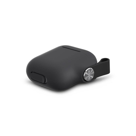 Moshi Pebbo - Étui pour AirPods avec dragonne amovible (Shadow Black)