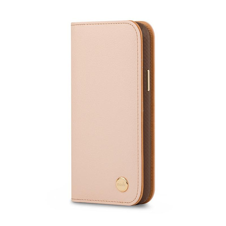 Moshi Overture - iPhone 12 / iPhone 12 Pro Flip Case + Brieftasche und Ständer (SnapTo System) (Luna Pink)