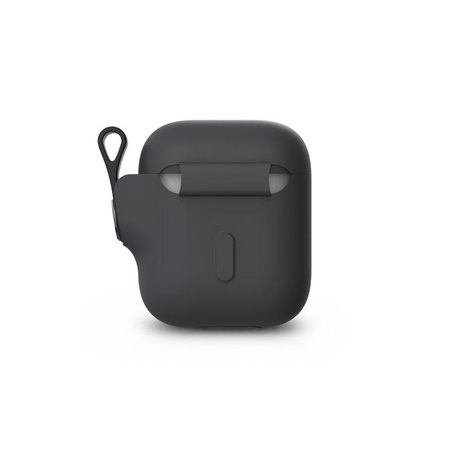 Moshi Pebbo - Étui pour AirPods avec dragonne amovible (Shadow Black)