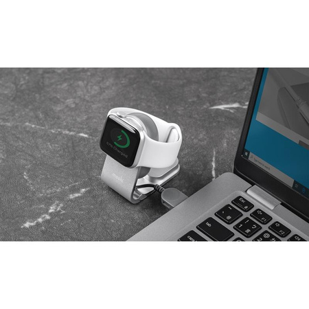 Moshi Flekto - MFi foldable charger for Apple Watch with USB cable (silver)