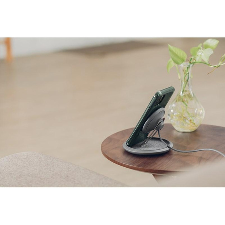 Moshi Lounge Q vezeték nélküli töltőállvány - Qi vezeték nélküli induktív töltő iPhone és Android 15W (Nordic Gray)