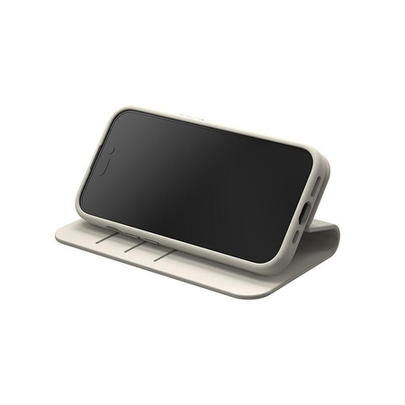 Moshi Overture MagSafe - Leather 3-in-1 flip case for iPhone 15 Plus (Eggnog White)