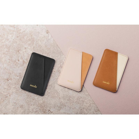 Moshi Slim Wallet - Magnetic Wallet (SnapTo™ System) (Caramel Brown)