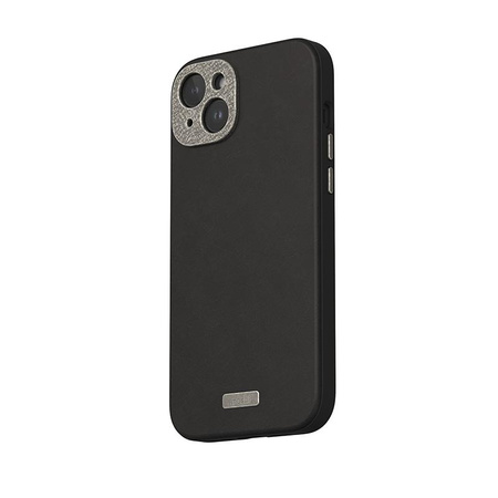 Moshi Napa MagSafe - Bőr tok iPhone 15 Plus készülékhez (éjfekete)