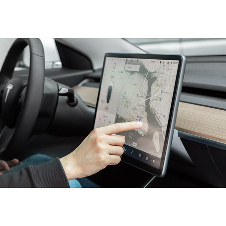 Moshi iVisor AG - Matte Schutzfolie für Tesla Model 3/Y Mittelkonsolenbildschirm (Schwarz/Klar Matt)