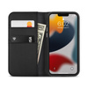 Moshi Overture - pouzdro 3 v 1 s flipovým krytem pro iPhone 13 Pro (antibakteriální NanoShield™) (Jet Black)