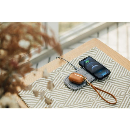 Moshi Sette Q - Kettős Qi vezeték nélküli induktív töltő iPhone és Android készülékhez (északi szürke)