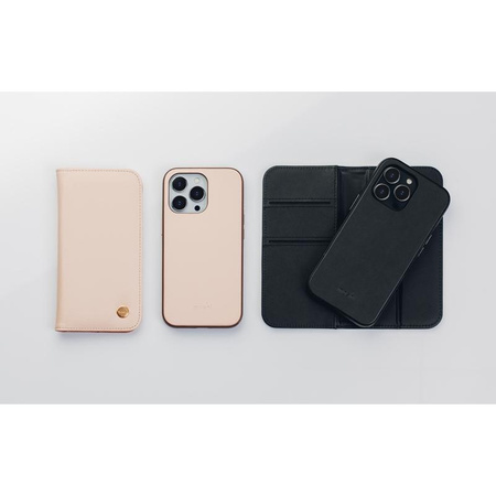 Moshi Overture - 3-in-1 case with flip cover for iPhone 13 Pro (anti-bacterial NanoShield™) (Luna Pink)