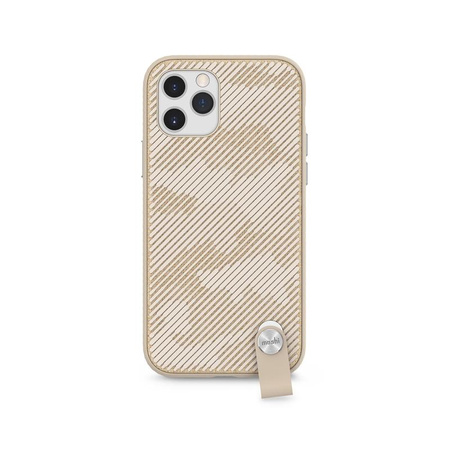Moshi Altra - Coque avec dragonne détachable iPhone 12 / iPhone 12 Pro (système SnapTo) (Sahara Beige)