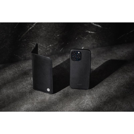 Moshi Overture - flipové pouzdro 3 v 1 pro iPhone 13 Pro Max (antibakteriální NanoShield™) (Jet Black)