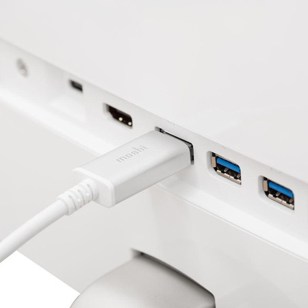 Kabel Moshi USB-C na DisplayPort - hliníkový adaptér z USB-C na DisplayPort 5K/60fps (stříbrný)