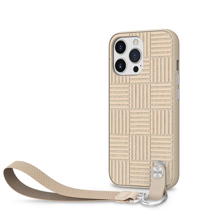 Moshi Altra - Étui avec dragonne détachable iPhone 13 Pro (NanoShield™ antibactérien) (Sahara Beige)