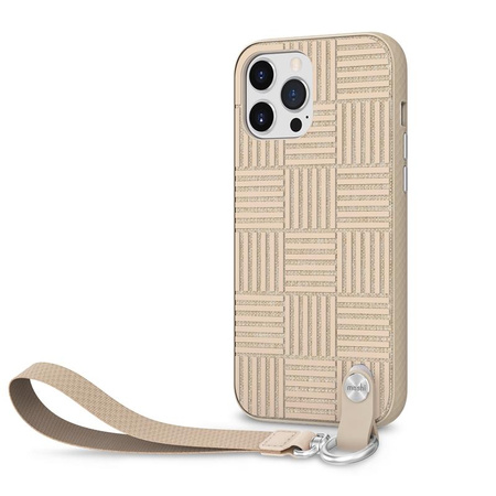 Moshi Altra - tok levehető zsinórral iPhone 13 Pro Max (antibakteriális NanoShield™) (Sahara Beige)