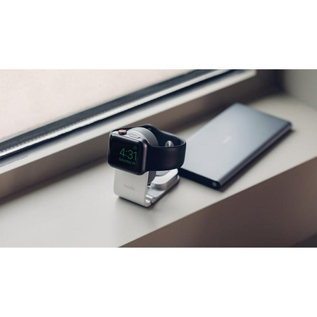 Moshi Flekto - MFi foldable charger for Apple Watch with USB cable (silver)
