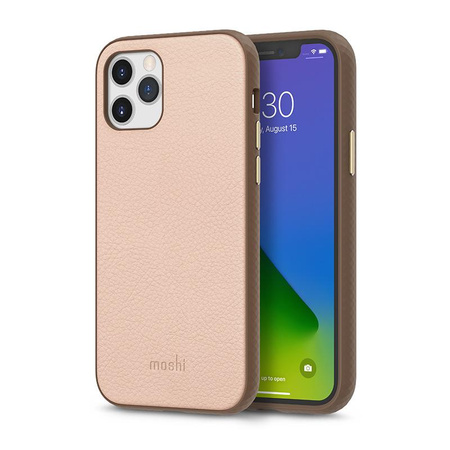 Moshi Overture - iPhone 12 / iPhone 12 Pro Flip Case + Brieftasche und Ständer (SnapTo System) (Luna Pink)