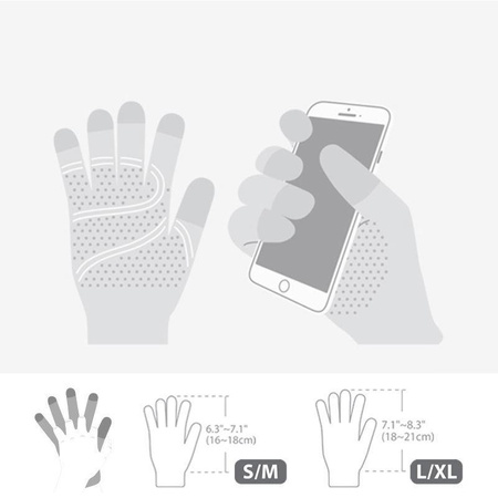 Moshi Digits Touchscreen Gloves - Rękawiczki dotykowe do smartfona (S) (Light Gray)
