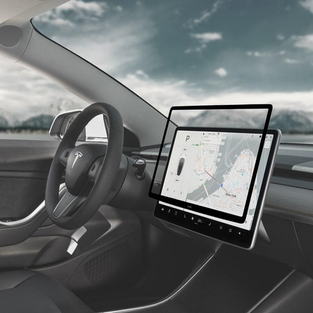 Moshi iVisor AG - Matt védőfólia a Tesla Model 3/Y középkonzol képernyőjére (fekete/tiszta matt)