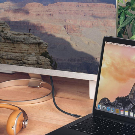 Moshi USB-C Monitor Cable - USB-C Power Delivery 100W cable with 4K/60 Hz (HDR) support (Gray/Gold)