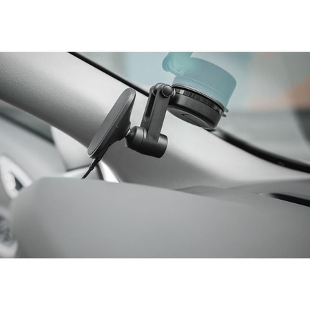 Moshi SnapTo Universal Car Mount with Wireless Charging- Magnetic Car Mount with Wireless Charging (Black)