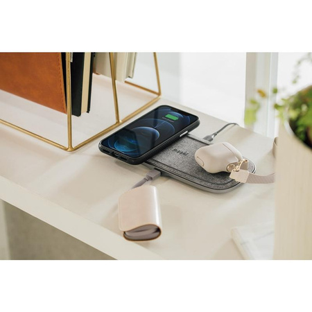 Moshi Sette Q - Podwójna bezprzewodowa ładowarka indukcyjna Qi do iPhone i Android (Nordic Grey)