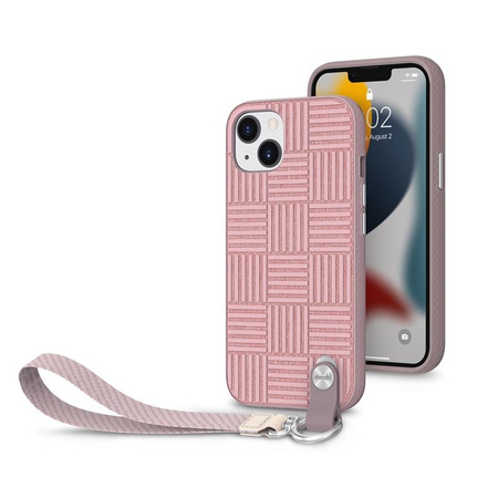 Moshi Altra - Étui avec dragonne détachable iPhone 13 (anti-bactérien NanoShield™) (Rose)