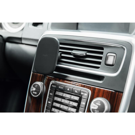 Moshi SnapTo Universal Car Mount with Wireless Charging- Magnetic Car Mount with Wireless Charging (Black)