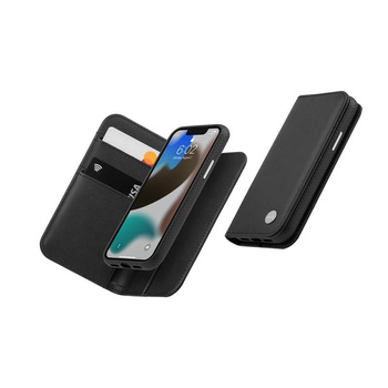 Moshi Overture - 3-in-1 flip case for iPhone 13 mini (anti-bacterial NanoShield™) (Jet Black)