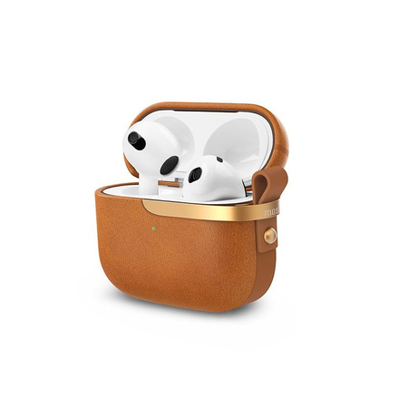Moshi Pebbo Luxe - AirPods 3 case with detachable wrist strap (Caramel Brown)