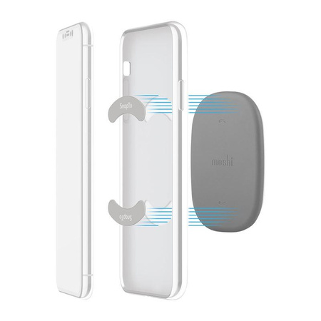 Moshi SnapTo Wall Mount - Magnetic Wall Mount (Stone Gray)