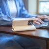 Moshi Overture MagSafe - Leather 3-in-1 iPhone 15 flip case (Eggnog White)