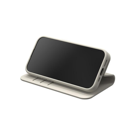 Moshi Overture MagSafe - 3-in-1-Ledertasche für iPhone 15 Pro (Eggnog White)