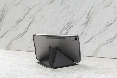 Moshi VersaCover - Étui en origami pour iPad mini 6 (2021) avec chargement de l'Apple Pencil (Noir anthracite)