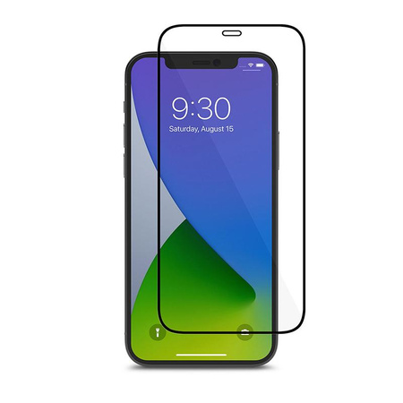 Moshi AirFoil Pro - Flexible hybrid glass iPhone 12 / iPhone 12 Pro (black frame)