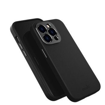 Moshi Napa Slim MagSafe - Leather Case for iPhone 14 Pro (Midnight Black)